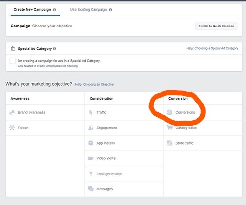 conversions objective facebook ads