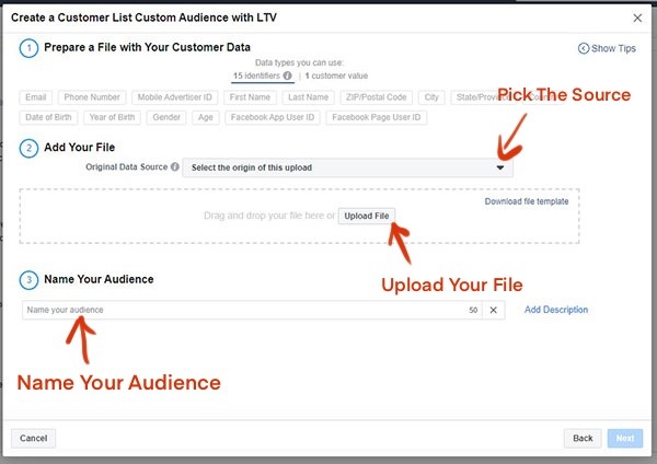 create custom audience facebook ads