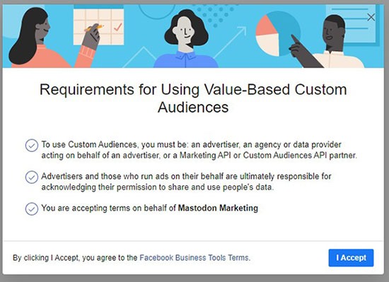 facebook custom audiences disclaimer